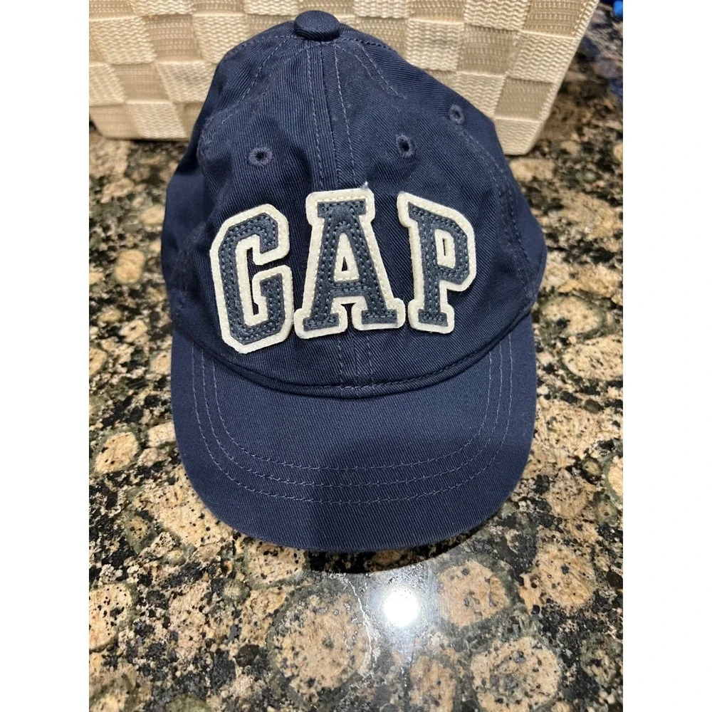 Gap Kids Navy Blue Cotton Embroidered Logo Baseball Cap Hat 12-24 Months